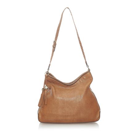 Gucci Vintage, Pre -owned Marrakech Leather Shoulder Bag Bruin, Dames, Maat:ONE Size