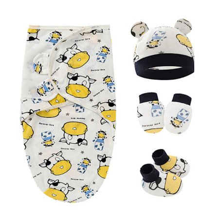 Nyfødt tegneserie print svøb baby sovepose tynd sektion B