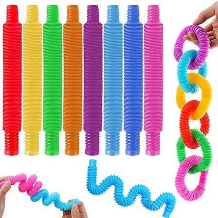 8 st Mini Pop Tubes Sensoriska Leksaker Yutou Pop Tubes Sensoriska Leksaker Färgglada Stretch Tube Sensoriska Leksaker Fidget Leksaker Set För Barn 