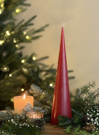 Juletre stearinlys H25 - rød