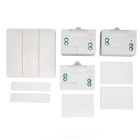 Trådløst lyskontakt sæt 3-vejs selvforsynet fjernbetjent vægkontakt modtager til hjemmekontor