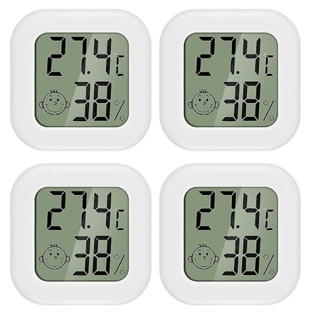 PAIRIER 4 stk. Mini LCD Digital Indendørs Hygrometer Termometer