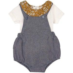Absorba Blue Chambray Romper Set 1 Month - Clothing sets - 1 month - Blue