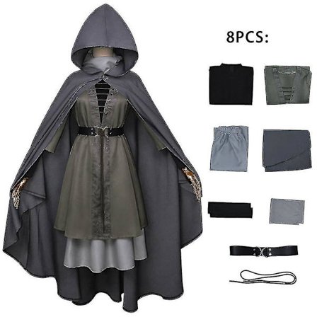 8-dels set Elden Ring Melinas Kostym Fancy Uniform Outfits