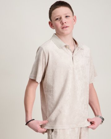 RYVLS Terry Pique Beige Polo-/rugbyshirts Jongens - Kids Brand Store