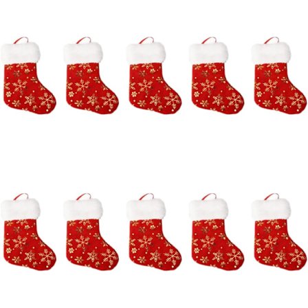 Paket med 10 filt julstrumpor hängande choques för jul