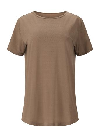 Lizzy W Slub S/S Tee Sport Sport Clothing Sports Tops & T-shirts Sport T-shirts Brown Athlecia