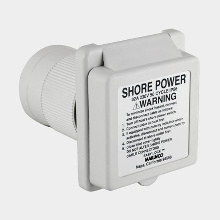 Marinco landströmskontakt fyrkantig, 32A