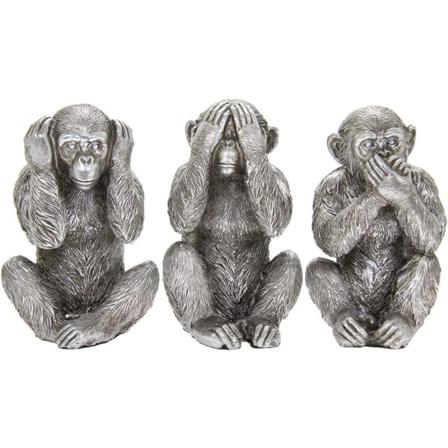 Visdomsapor Prydnadsföremål i Antik Silverfinish Bil orangutang DXGHC