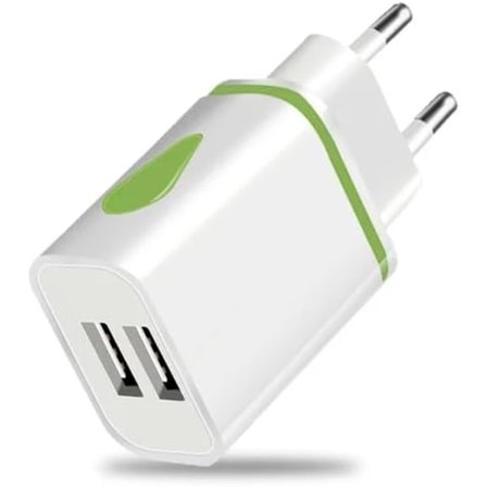 Eu 2 Stift Till Usb Reseadapter Laddare Euro Typ C, E, F Väggadapter 2 Usb Portar för Iphone Samsung Rakapparat Surfplatta