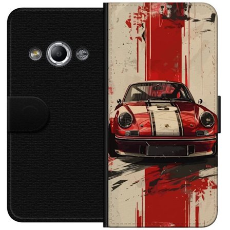 Kompatibelt Lommeboketui til Samsung Galaxy Xcover 3 Klassisk rød racerbil med hvite striper retro sportsbil illustrasjon for bilentusiaster og motor