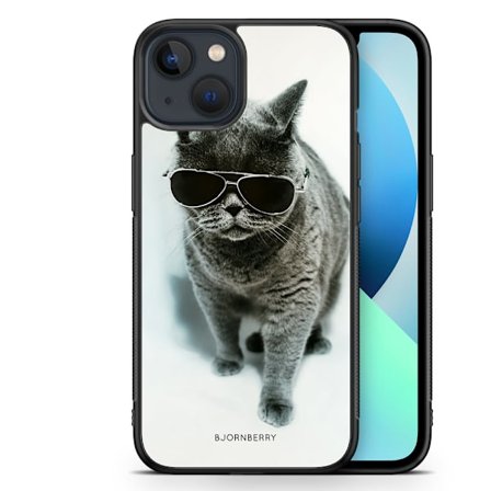Bjornberry Skal iPhone 13 Mini - Katt Glasögon