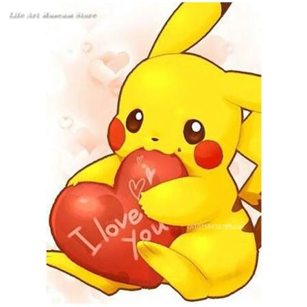 5D Anime Fairy Dust Harts Diamond painting DIY Pikachu Cartoons Figurmönster Heminredning Broderi Murverk Korsstygn 8 FD Resin 60x80
