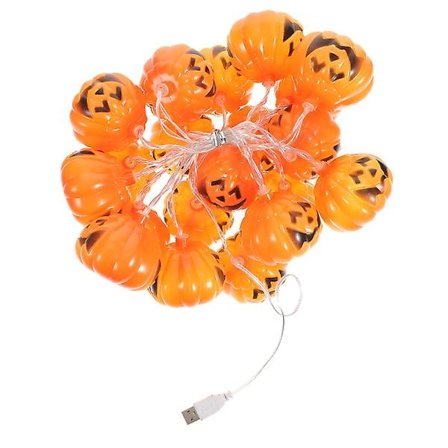 Dekorativ Stränglampa Halloween Pumpa Ljus 3 Meter 20 LED-lampor (USB)