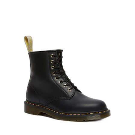 Dr Martens 1460 Vegan Black Mixed Boots - Snören - Läder - Medelhög - Platt klack