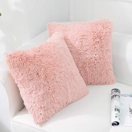 2 kpl Tekokangas Pinkki Tyynynp llinen 45 x 45 Pehme Koristeellinen Tynynp llinen Karvainen Neli Heittotyynynp llinen 18 x 18 Sohvan Koristeluun Gray 