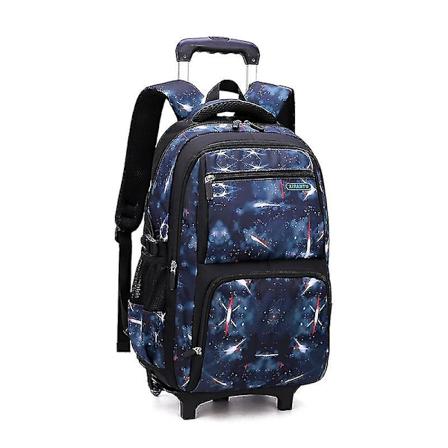 Koululaukku pyörillä Koulu rullaava reppu Pyörällinen laukku Oppilaiden rattaat Laukut Pojille Matkatavarat Lounaalla 2 wheels dark blue