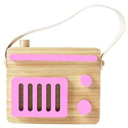 Baby Toy Trä Mini Radio Leksak Lärande Foto Rekvisita Rum Dekor För Pojkar Flickor Vit db