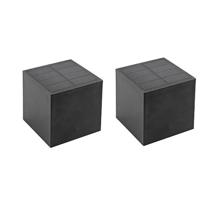 2 stk. Solcellelampe - Udendørs Have Firkantet Væglampe Solcellesensor Vandtæt Gårdhave Græsplæne Altan