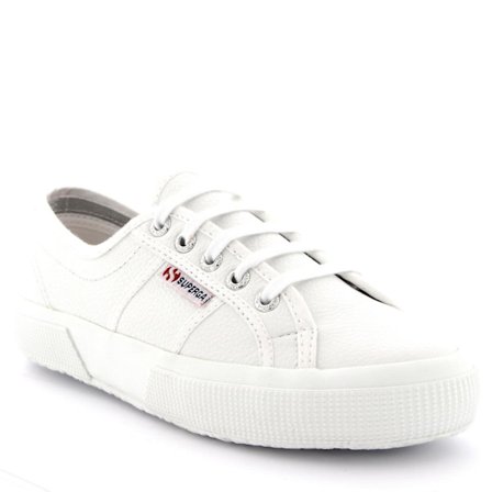 Dam Superga 2750 Efglu Lace Up Läder Low Top Vita Casual Trainers
