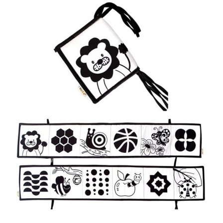 Montessori Baby Kläd Bok Svartvit Böcker Nyfödd Spjälsäng Bumper Tyst Bok Spädbarn Bok Sensoriska Utbildningsleksaker för bebisar