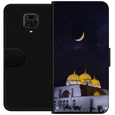 Yhteensopiva Lompakkokotelo Xiaomi Redmi Note 9 Pro Tähtikirkas yö kultaisine kupoleineen ja puolikuun yllä valaistun moskeijan yllä