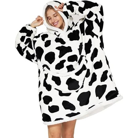 Myk hettegenser teppe - Kuer 90x75cm Genser Varm Hettegenser Oversized