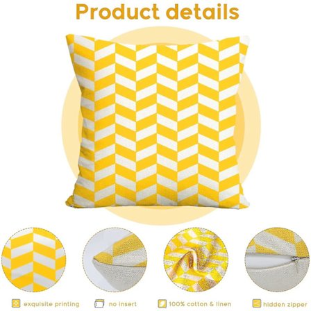 Gule Pudebetræk 45x45cm Sæt af 4 Pop Stil Geometrisk