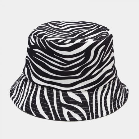 AVEKI Unisex Zebra Mönster Tryck Hink-Hatt Dubbelsidig Bärbar Vändbar Fiskare-Mössan