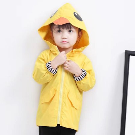Toddler Baby Flicka Anka Regnjacka Söt Cartoon Hoodie Dragkedja Coat Outfit