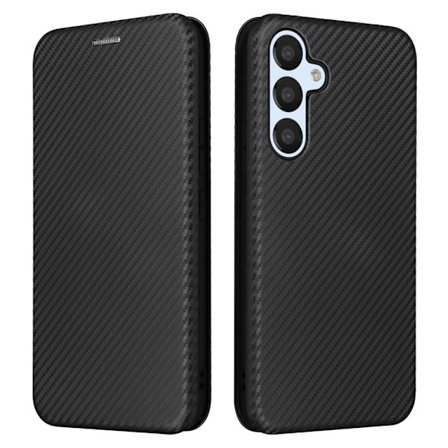 SKALO Samsung A54 5G Carbon Fiber Lompakkokotelo - Musta
