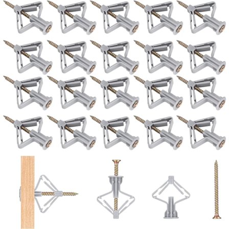 100 kpl Seinäkiinnikkeitä Ruuveilla Kipsilevylle (50 Onttoa