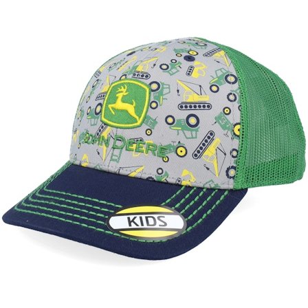 John Deere - Grey - trucker - Cap - Kids All Over Print Cap Tm Embro Grey/Navy/Green Trucker - Hatstore