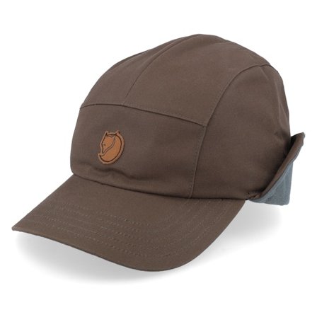 Fjällräven - Lappland Pintail Cap Dark Olive 5-Panel Ear Flap Earflap Brown Cap - @ Hatstore