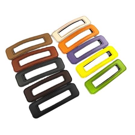 10 vintage minimalistiska läderspärrar fyrkantiga spärrar läder sidospärrar baksidan av huvudet lugg spännband godisfärg individuellt inslagna