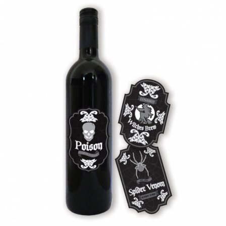 Flasketiketter Fright Night 6-pack - Halloween Dekoration - Kalaslagret.se