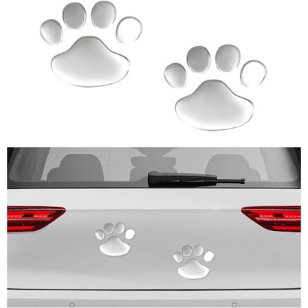 2 st 3D hundtassavtryck klistermärke, vattentät tassavtryck fönsterdekaler för bil, söt tass klistermärke av