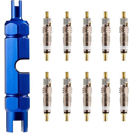 Niuniu Ventilkernefjerner Værktøjssæt Cykel Med Messing Udskiftningsventilkerne 10 stk.[D]