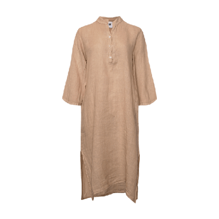 Tiffany 18970p, Long Shirt Dress With Pocket, Linen - Soft Grey Klänningar Dam Beige L-XL