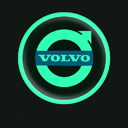 Bilen lysende bil logo, bensintanklokk, maskinhettedeksel, lysende klistremerke - Volvo (diameter 7cm)/2 sett