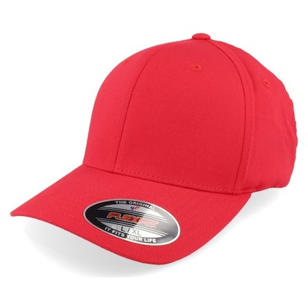 Flexfit - Red flexfit Czapka Z Daszkiem - Red Flexfit Wooly Combed @ Hatstore