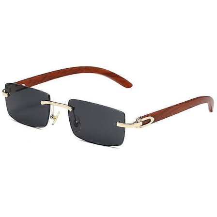 SBSG Rektangulære, moteriktige, rammeløse solbriller for kvinner og menn, gangster 90-talls, rammeløse nyanser, retro vintage trendy briller