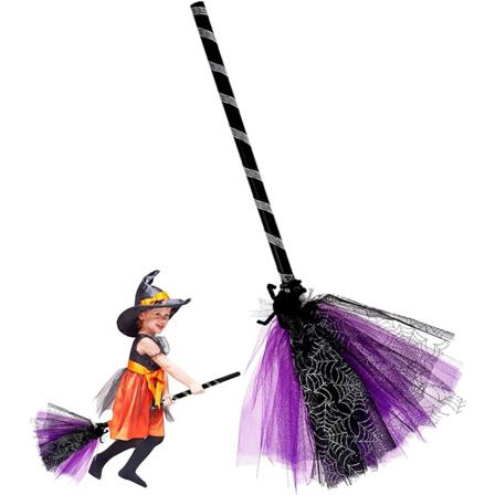 3 Färger Kvastrekvisita Halloweenkvast För Häxdräkt Barn Purple