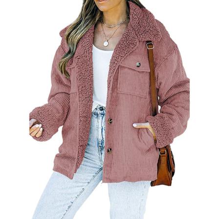 Kvinnor Cardigan Enfärgad Med Fickor Kappa Lapel Neck Jackor