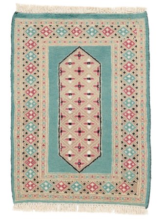 63X87 Pakistan Bokhara 2Ply Tæppe Orientalsk Beige/Grøn (Uld, Pakistan) Carpetvista