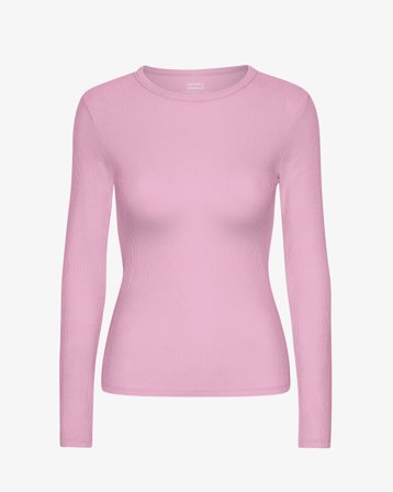 Women Organic Rib LS T-Shirt - Cherry Blossom XS