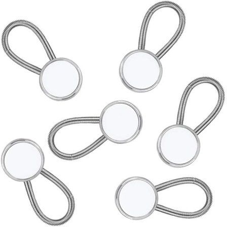 Hvide metal kraveforlængere stræk halsforlænger til 1/2 størrelses udvidelse af herre skjorter, 5 +1 pakke, 3/8"