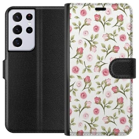 Plånboksfodral till Samsung Galaxy S21 Ultra 5G med Blommigt