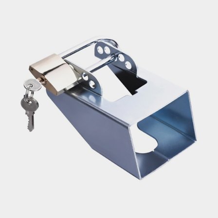 Trailer lock + padlock, fits couplings with 50 mm ball