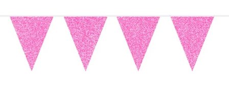 Flagguirlande Glimmer Pink 6 m